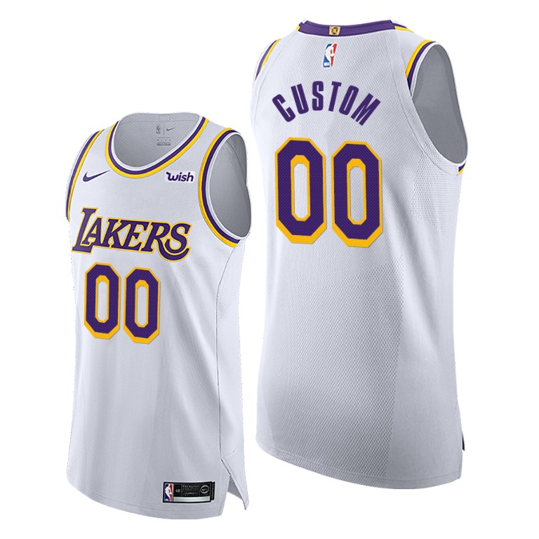 Men's Los Angeles Lakers Custom #00 NBA Authentic Association Edition White Basketball Jersey FLV5383BR